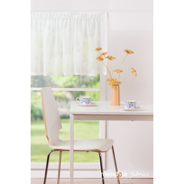 Iš šydo permatoma užuolaida baltos spalvos 150x50 cm Avenue – Mendola Fabrics-image-1