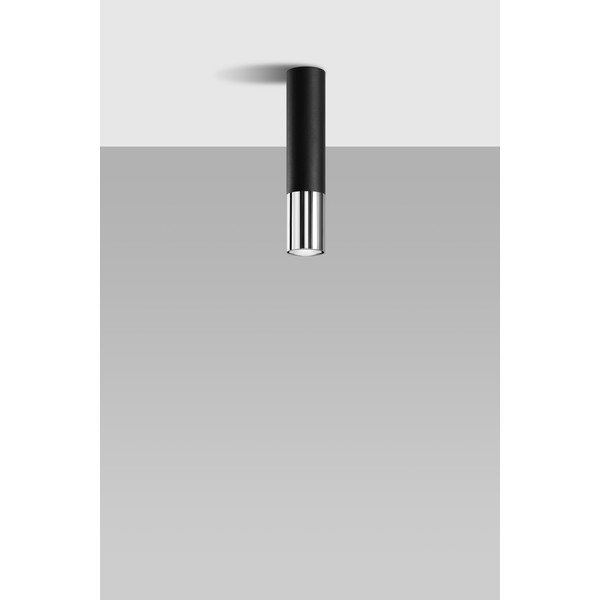 Juodos spalvos/sidabrinės spalvos iš metalo lubinis šviestuvas ø 6 cm Longbot – Sollux-image-2