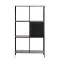 Juoda metalinė knygų spinta 80x138 cm Malibu - Unique Furniture