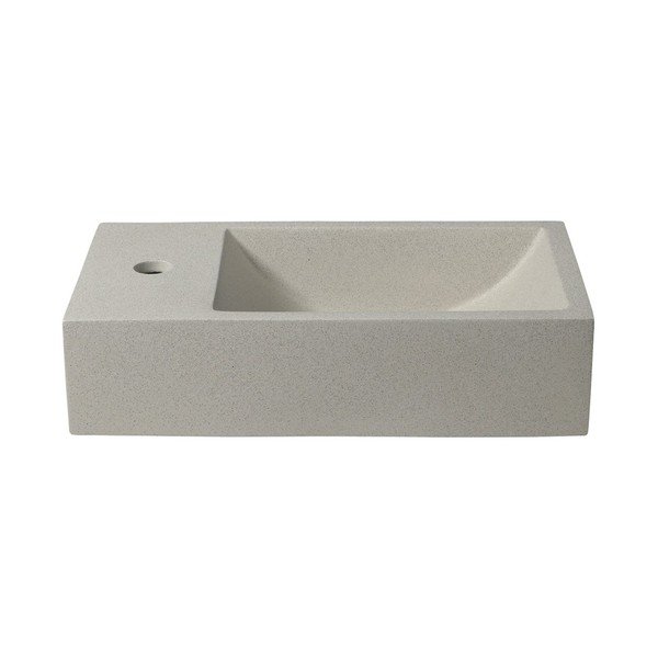 Iš betono maža kriauklė šviesiai pilkos spalvos 40x22 cm Crest – Sapho-image-2
