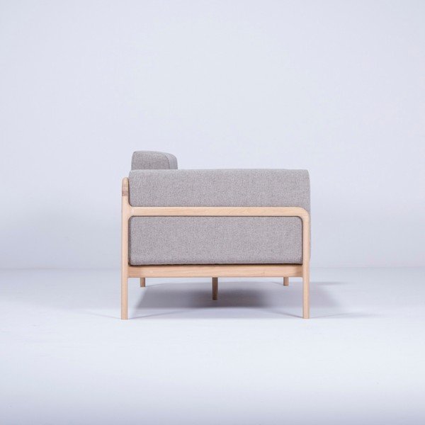 Pilkos spalvos sofa su ąžuolo masyvo konstrukcija Gazzda Fawn, 180 cm-image-3