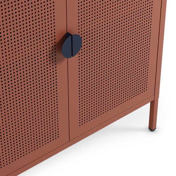 Terakotos spalvos iš metalo spintelė 160x90x40 cm Sayla – Marckeric-image-4