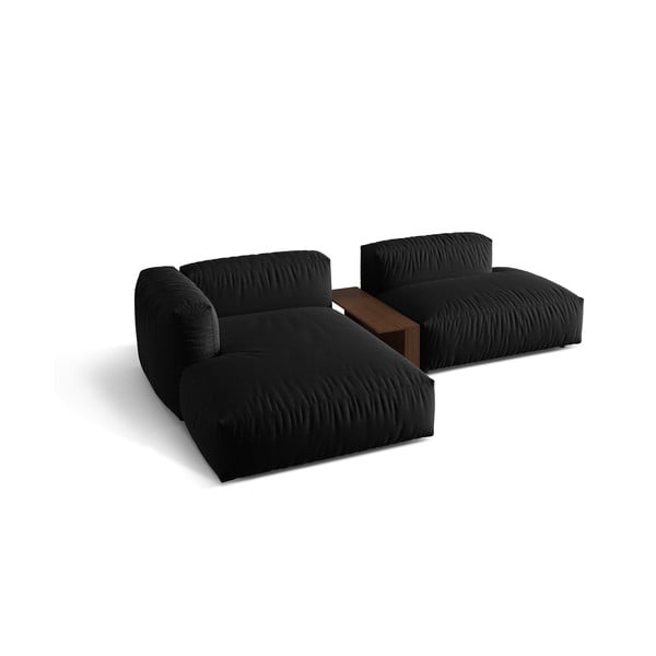 Modulinė kampinė sofa juodos spalvos (su kairiuoju kampu) Martina – Micadoni Home-image-3