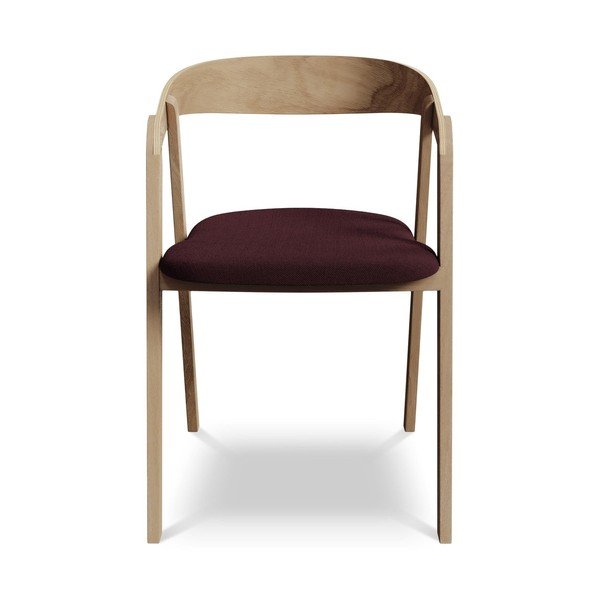 Bordo spalvos iš medienos masyvo valgomojo kėdė Erika – Makamii-image-1