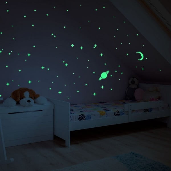 Mėnulio ir planetų šviečiantys sienų lipdukai Ambiance -image-2