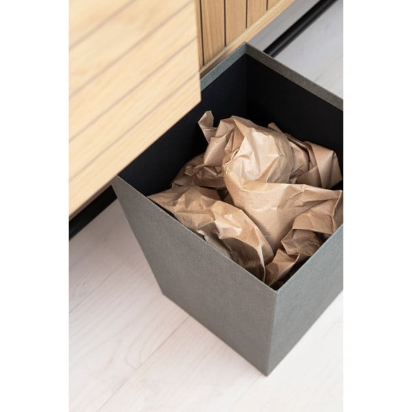 Pilkos spalvos šiukšliadėžė biurui Sofia Canvas Paper Laminate – Bigso-image-3