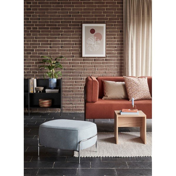 Šviesiai mėlynos spalvos pufas Hübsch Chrome-image-1