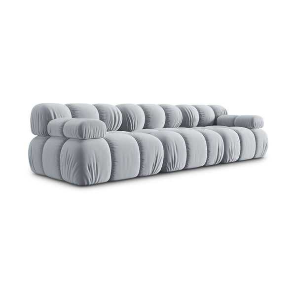 Sofa šviesiai mėlynos spalvos iš velveto 282 cm Bellis – Micadoni Home-image-3