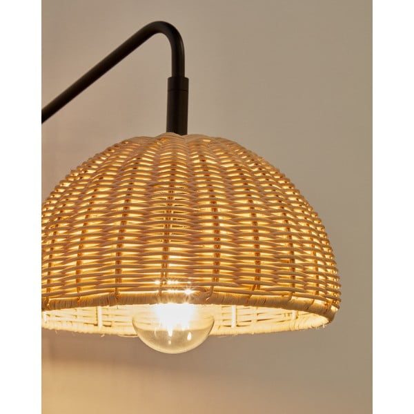 Sieninė lempa juodos spalvos/natūralios spalvos ø 23 cm Damila – Kave Home-image-1