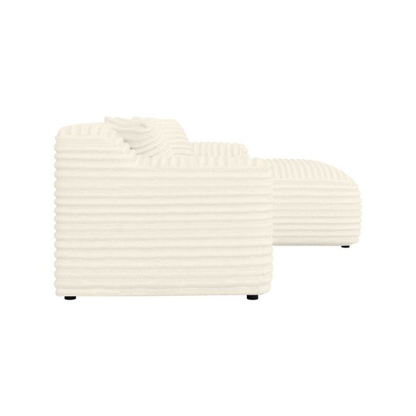 Kreminės spalvos iš kordinio velveto kampinė sofa (su dešiniuoju kampu/su gultu) Martin – Ropez-image-3