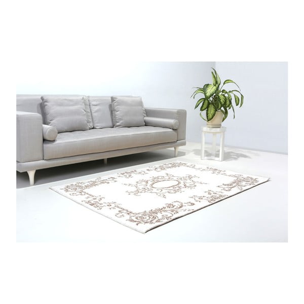 Dvipusis baltos ir rudos spalvos kilimas "Vitaus Ally", 77 x 200 cm-image-1