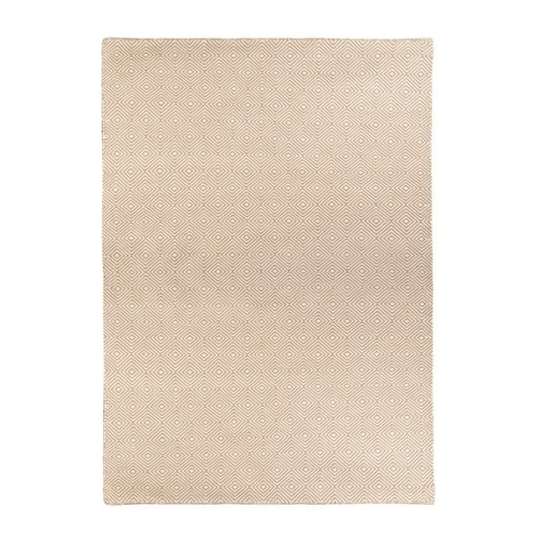 Kreminis dvipusis lauko kilimas iš perdirbto plastiko Green Decore Solitaire, 120 x 180 cm