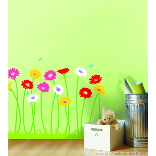 Sienų lipdukas su sodo gėlėmis Ambiance-image-1