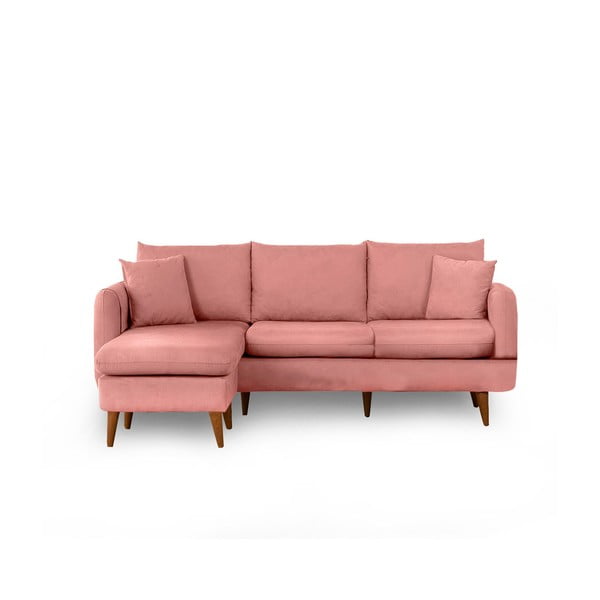 Kampinė sofa šviesiai rožinės spalvos (su kairiuoju kampu) Sofia – Artie