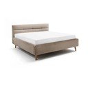 Smėlio spalvos dvigulė lova audiniu dengta su sandėliavimo vieta su lovos grotelėmis 180x200 cm Lotte – Meise Möbel