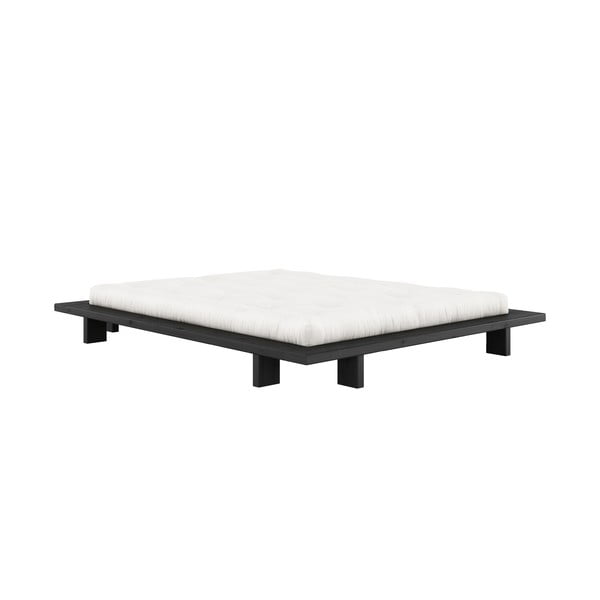 Juoda dvigulė lova iš pušies medienos su grotelėmis 160x200 cm Japan - Karup Design-image-3