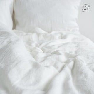 Iš lino dvigulė patalynė baltos spalvos 200x200 cm White – Linen Tales
