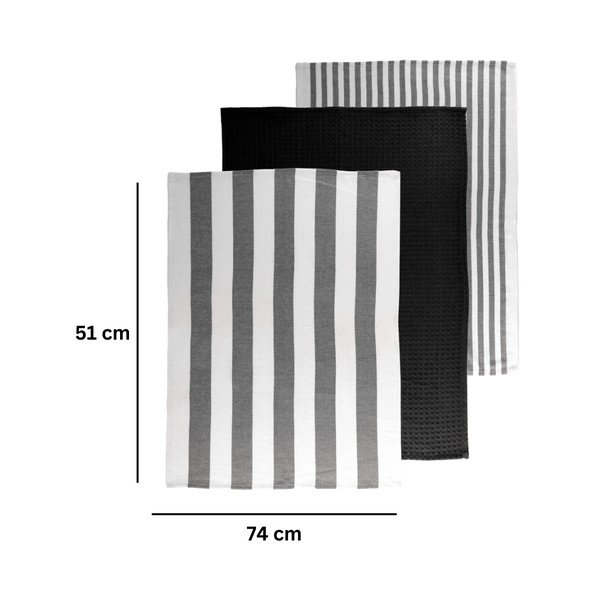 Iš medvilnės virtuvės rankšluosčiai 3 vnt. 51x74 cm Marra – Tiseco Home Studio-image-2