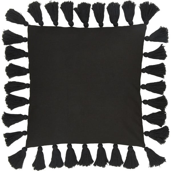 Juodas medvilninis dekoratyvinis pagalvės užvalkalas Westwing Collection Shylo, 40 x 40 cm
