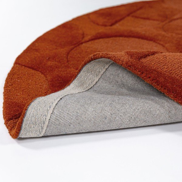 Rankų darbo terakotos spalvos iš vilnos apvalios formos kilimas ø 160 cm Gigi – Flair Rugs-image-4