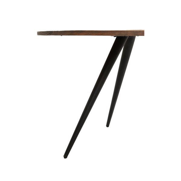 Apvalios formos valgomojo stalas juodos spalvos/tamsiai rudos spalvos su akacijos stalviršiu ø 120 cm Turi – Light & Living-image-3