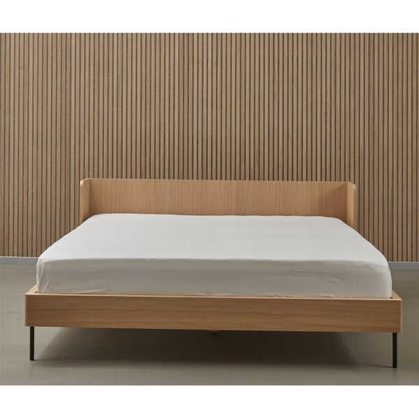 Natūralaus ąžuolo dekoro 160x200 cm dydžio dvigulė lova Wrap - Bonami Selection-image-4