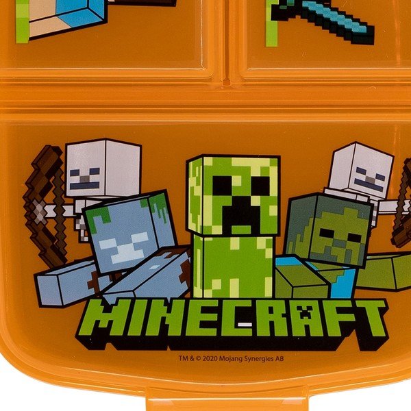 Oranžinės spalvos iš plastiko vaikiška pietų dėžutė Minecraft – STOR-image-4