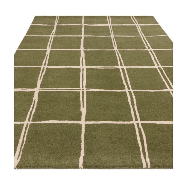 Rankų darbo žalios spalvos iš vilnos kilimas 120x170 cm – Asiatic Carpets-image-2