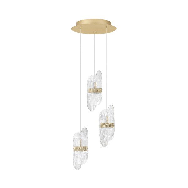 Žalvario spalvos iš metalo kabantis šviestuvas LED su pritemdymo funkcija ø 32 cm su stiklo gaubtu Lucien – Nova Luce