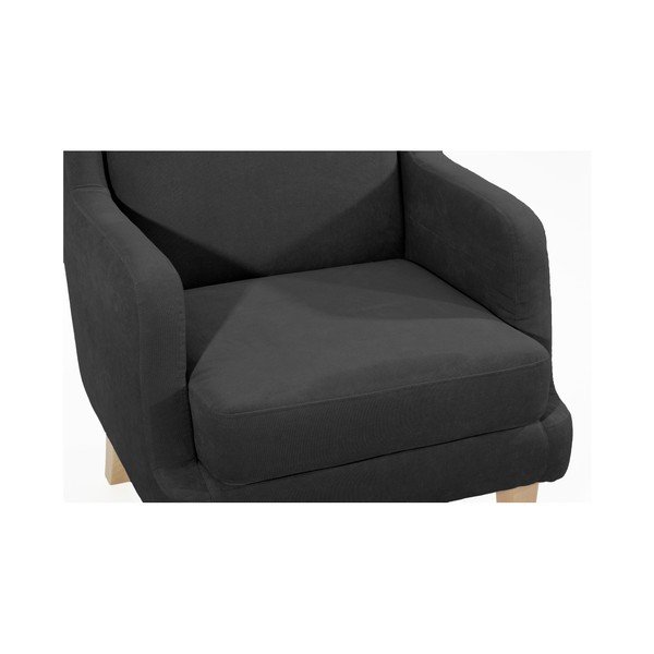Juodas "Max Winzer Bennet Suede" fotelis-image-3