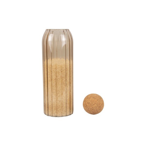 Rudos spalvos stiklinis indas su kamštiniu dangteliu PT LIVING Gem, aukštis 28,5 cm-image-2