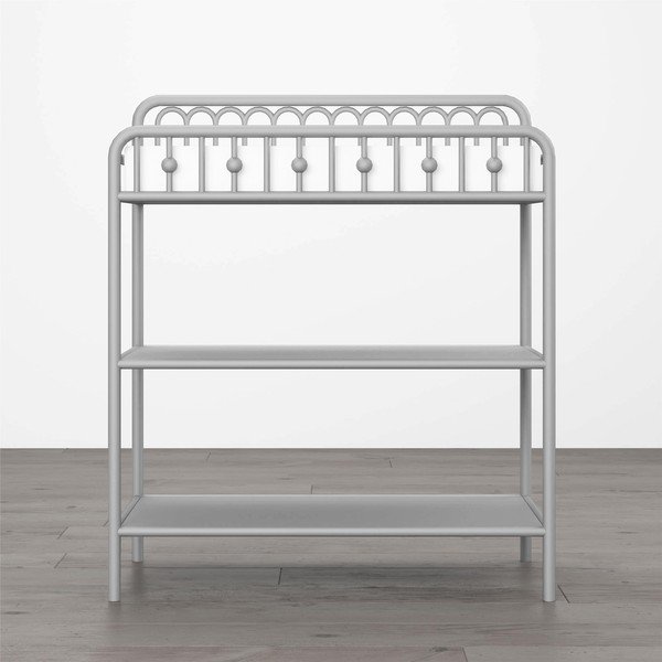 Iš metalo aukšta su vystymo stalu vaikiška šoninė spintelė šviesiai pilkos spalvos 87x102 cm Monarch Hill – Støraa-image-4