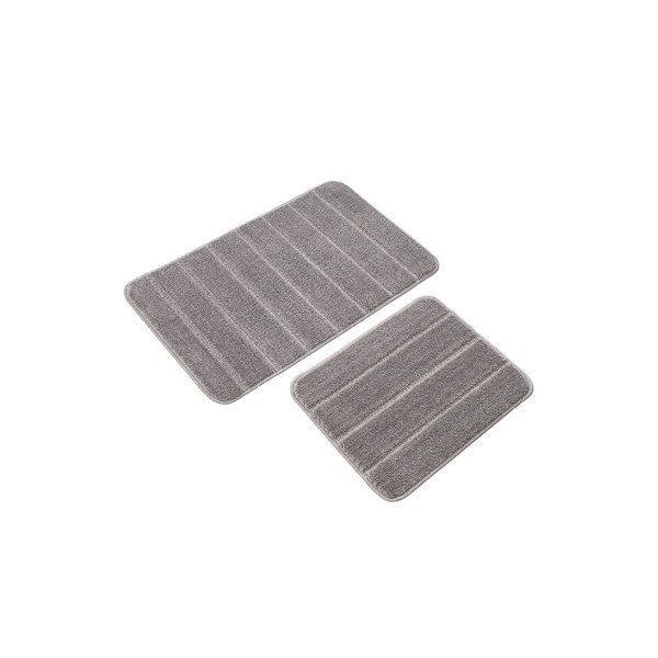 Pilkos spalvos vonios kilimėliai 2 vnt. 50x80 cm Yeni Cizgli – Foutastic