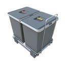 Plastikinė šiukšliadėžė rūšiuotoms atliekoms/įmontuota 18 + 18 l Ecofil - Elletipi