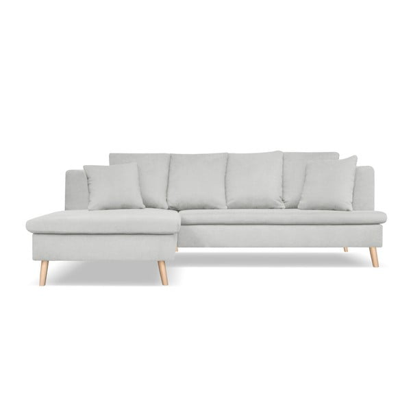 Šviesiai pilka sofa keturiems asmenims su šezlongu kairėje pusėje Cosmopolitan Design Newport