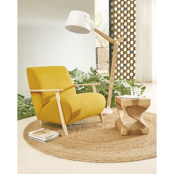 Šoninis stalas iš masyvios munggur medienos 30x30 cm Hakon – Kave Home-image-1