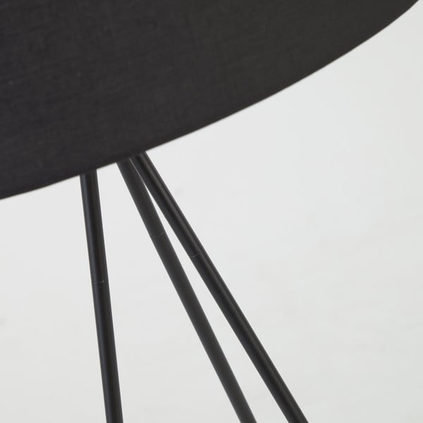 Juodas grindų šviestuvas su tekstiliniu gaubtu (aukštis 157 cm) Ikia - Kave Home-image-3