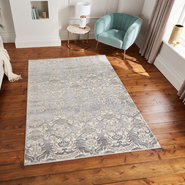 Pilkos spalvos/kreminės spalvos kilimas 160x235 cm Imperial Grey – Think Rugs-image-3