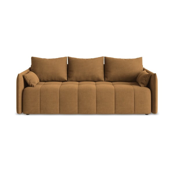 Terakotos spalvos sulankstoma/su sandėliavimo vieta sofa 225 cm Moku – Makamii