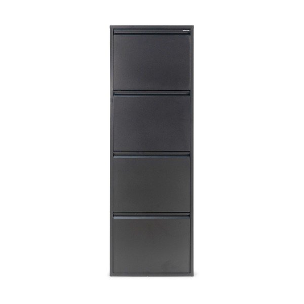 Juodos spalvos iš metalo atlenkiama spintelė batams 50x150x22 cm Billy – Spinder Design-image-3