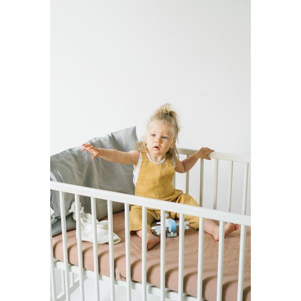 Oranžinė vaikiška lininė paklodė Linen Tales Nature, 90 x 200 cm-image-4