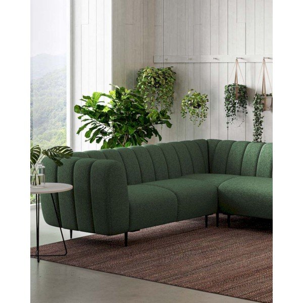 Kampinė sofa tamsiai žalios spalvos (su kairiuoju kampu/„L“ formos) Shel – Ghado-image-4