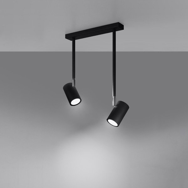 Juodos spalvos taškinis šviestuvas 10x30 cm Jones – Sollux-image-2