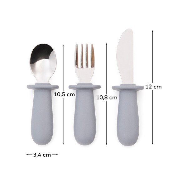 Mėlynos spalvos plastikiniai/iš silikono vaikiški stalo įrankiai 3 vnt. Lili – Kave Home-image-4