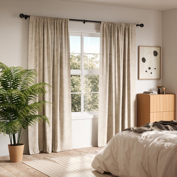 Matinės juodos spalvos iš plieno išplečiamas užuolaidos strypas 107 - 305 cm Aria – Umbra-image-2