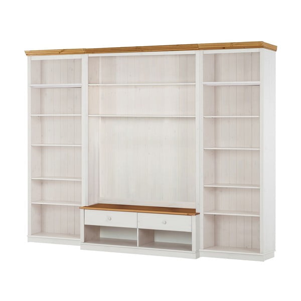 Iš pušies masyvo TV spintelių komplektas baltos spalvos 288x223 cm Anita – Støraa-image-2