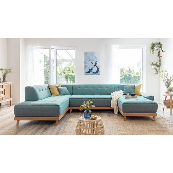 Sulankstoma kampinė sofa turkio spalvos (su kairiuoju kampu/„U“ formos) Dazzling Daisy – Miuform-image-3