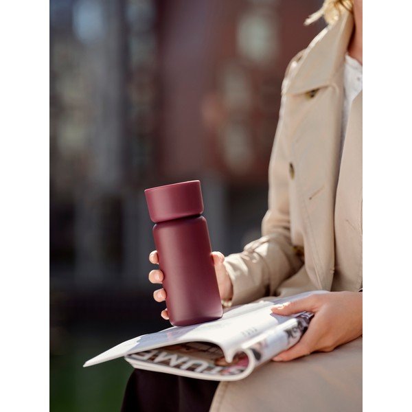 Bordo spalvos iš nerūdijančio plieno termo puodelis 400 ml Singles – Zone-image-1