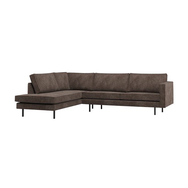 Tamsiai rudos spalvos kampinė sofa (su kairiuoju kampu/su gultu) Rodeo – WOOOD