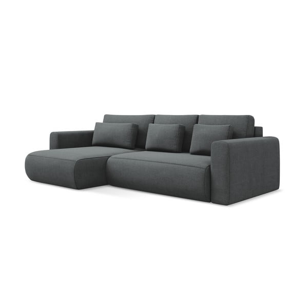 Tamsiai pilkos spalvos sulankstoma/su sandėliavimo vieta kampinė sofa (su kairiuoju kampu/su gultu) Kapua – Makamii-image-3